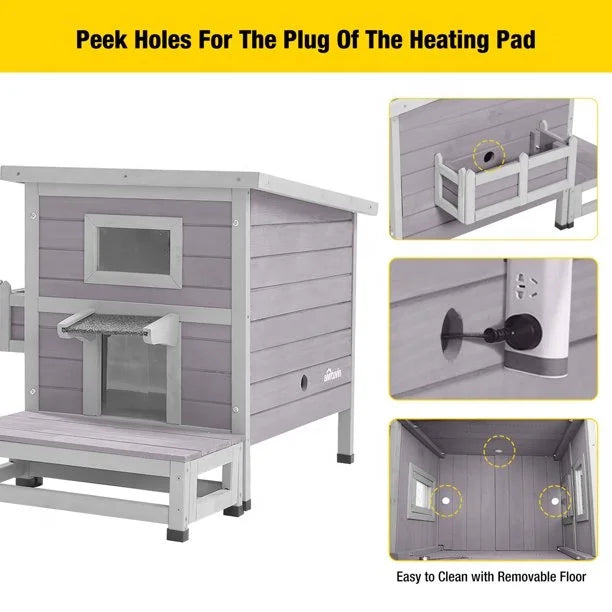 2025 Most Popular Outdoor Waterproof Cat House Wood Plastic Material with Custom Logo Animal Pattern for Dogs Small Animals