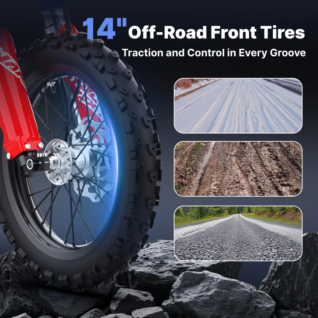 RFN Warrior Younth SX-E2 Electric Dirt Bike - MAX 2000W Powerful  Motor - 28 mph Top Speed | 12"/10" Off-Road Tires With 26-Mile