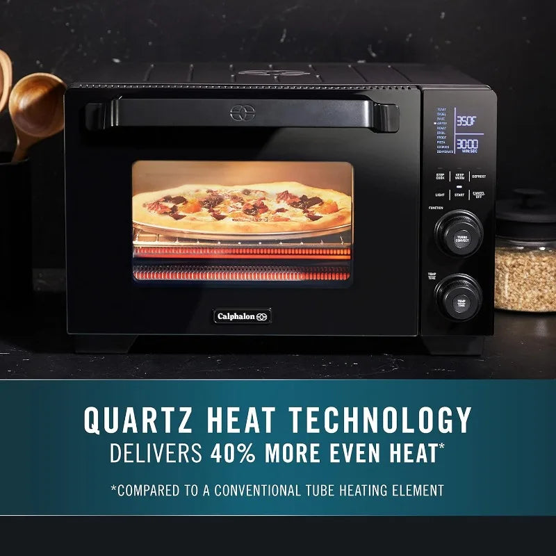 Calphalon Air Fryer Oven, 11-in-1 Toaster Oven Air Fryer Combo, Cool Touch Exterior, 26.4 QT/25 L,Fits 12" Pizza,Stainless Steel