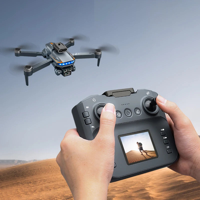 P18 Drone with 8K Camera 4.5 Inch Screen Remote Control Brushless Motor Obstacle Avoidance Foldable Quadcopter for Beginner