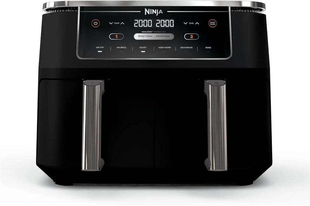 Ninja DZ201 Foodi 8 Quart 6-in-1 DualZone 2-Basket Air Fryer with 2 Independent Frying Baskets, Match Cook&Smart Finish to Roast