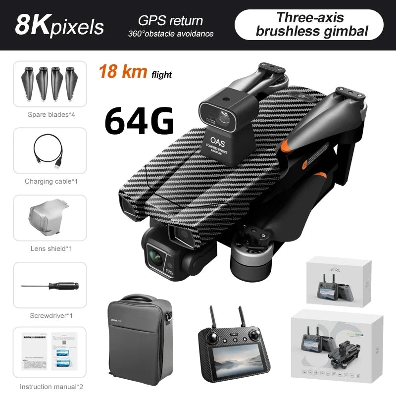 AE86 PRO MAX GPS Drone 5G FPV WiFi 3-Axis Gimbal Professional 4K HD ESC Camera Flight 28 Minute Brushless RC Quadcopter