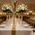 10pcs)40/70cm)f20 Centerpieces Wedding Decoration Centros De Mesa Metal Gold Trumpet Vases Stand Pedetal Gold Decoration for Wed