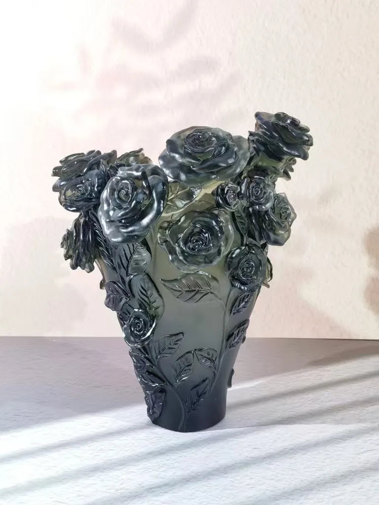 H23 crystal rose vase