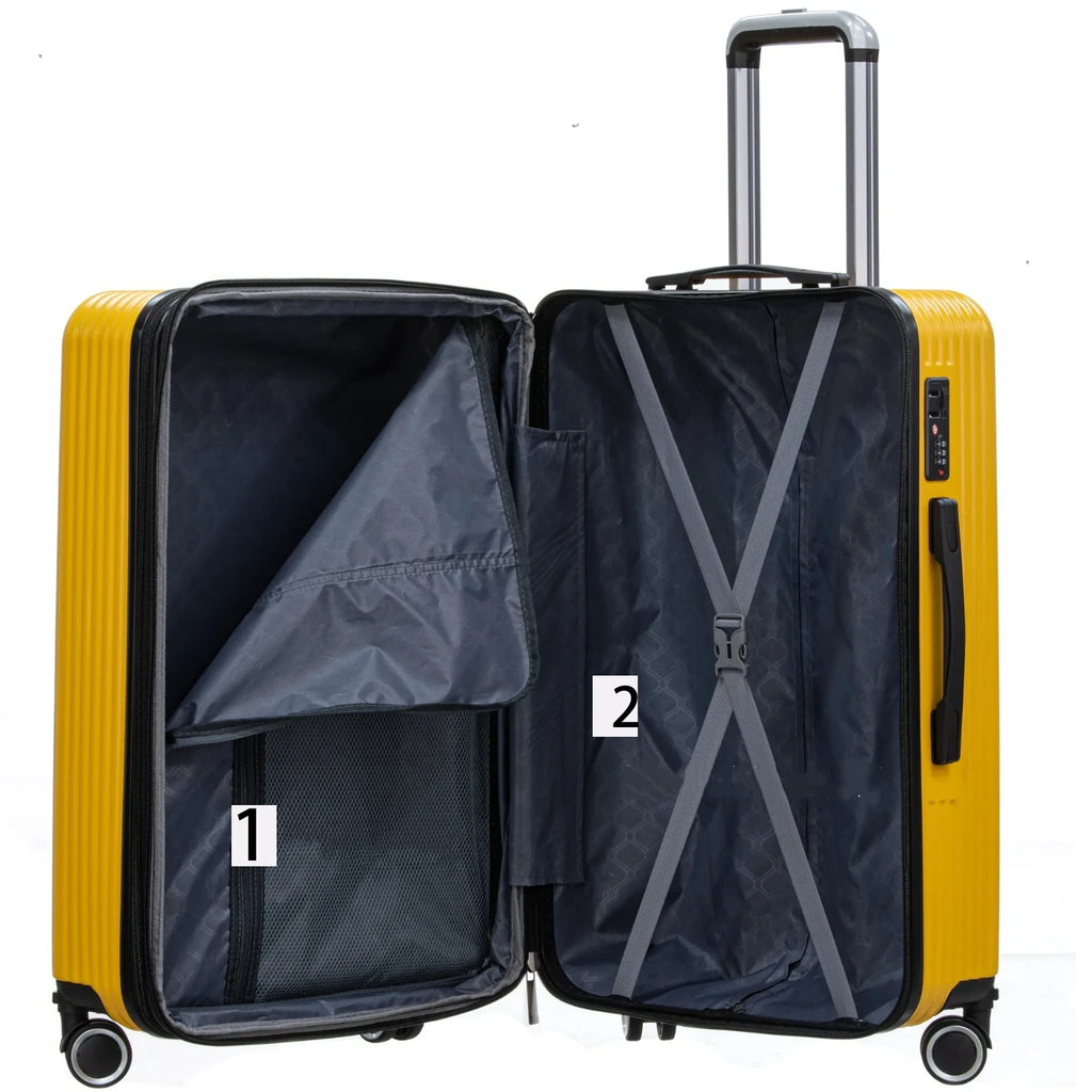 20/24/28inch Expandable Capacity Suitcase with Spinner Wheel Detachable Travel Trolley Case Lock Rolling Luggage ABS&PC Material