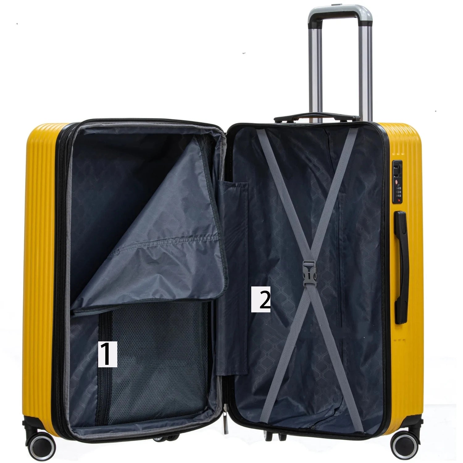 20/24/28inch Expandable Capacity Suitcase with Spinner Wheel Detachable Travel Trolley Case Lock Rolling Luggage ABS&PC Material