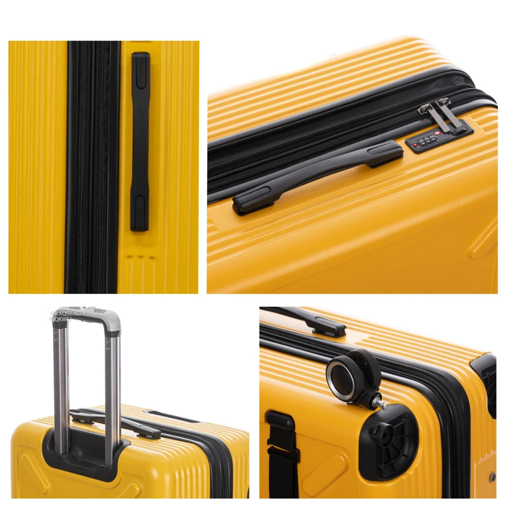 20/24/28inch Expandable Capacity Suitcase with Spinner Wheel Detachable Travel Trolley Case Lock Rolling Luggage ABS&PC Material
