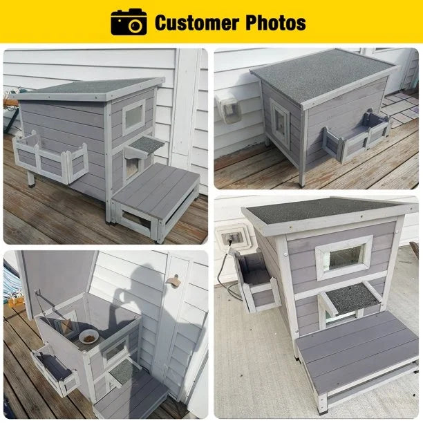 2025 Most Popular Outdoor Waterproof Cat House Wood Plastic Material with Custom Logo Animal Pattern for Dogs Small Animals