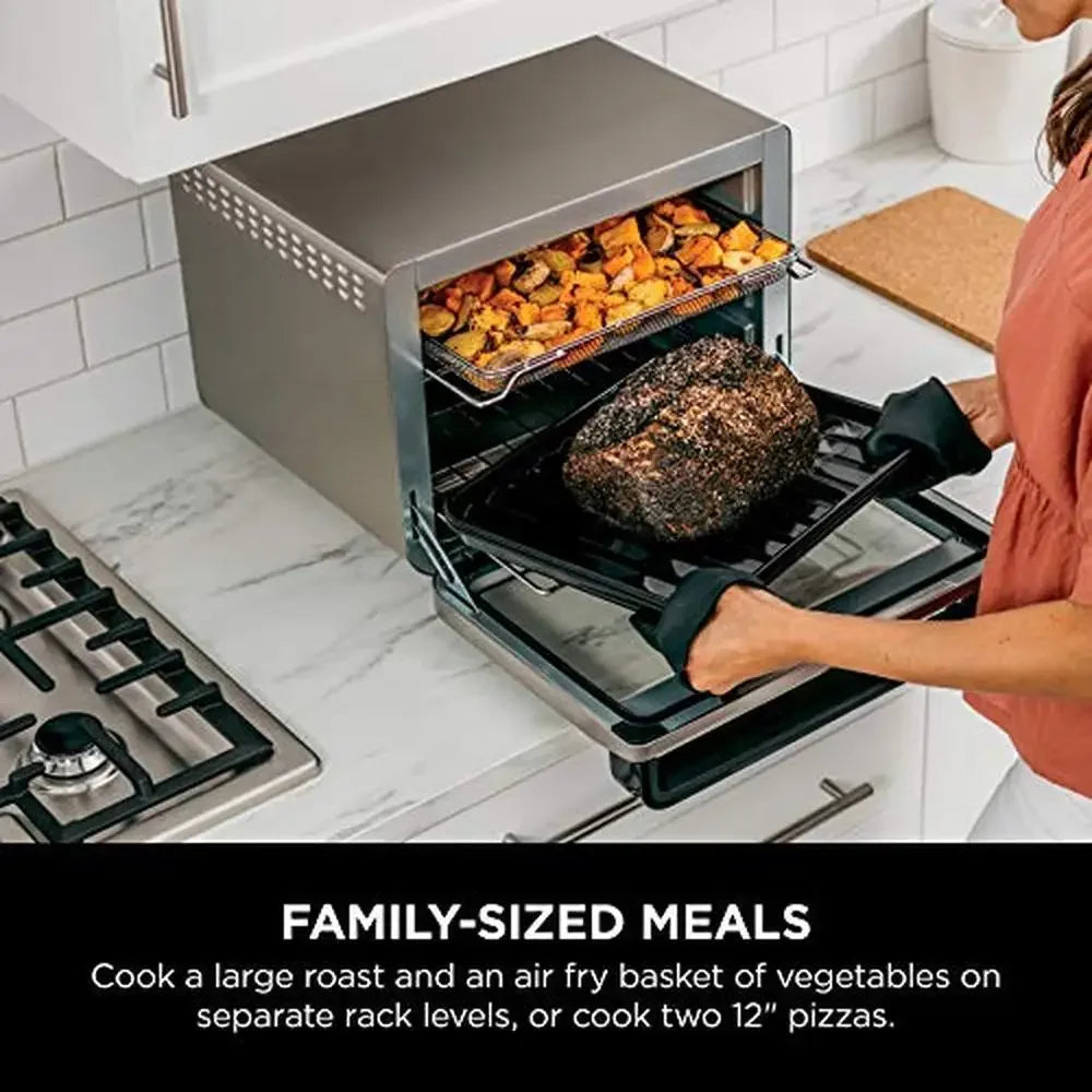 XL Pro 10-in-1 Air Fry Toaster Oven Dehydrate Reheat 1800W Stainless Steel Countertop Convection Oven Family Size Capacity