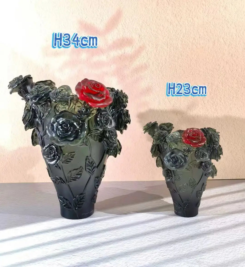 H23 crystal rose vase