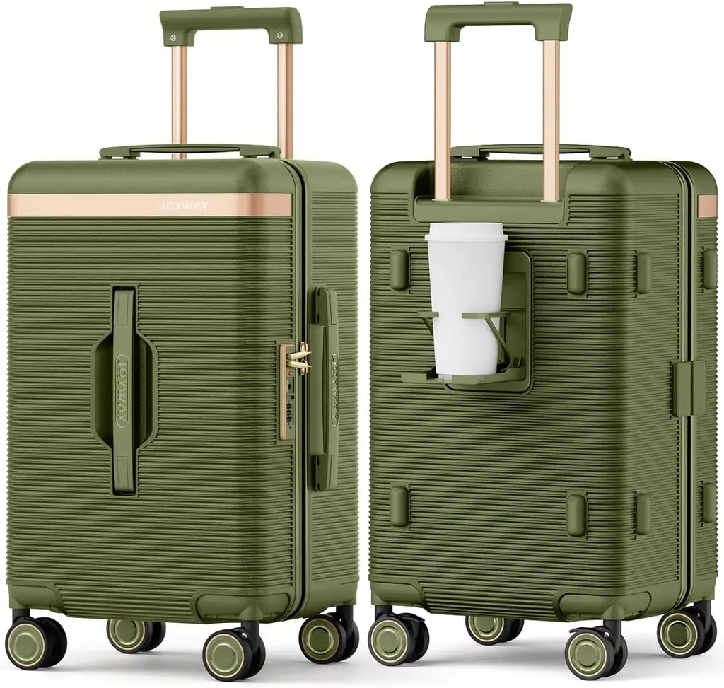 Joyway 22 inch Lightweight, Thin and Durable Short-trip Luggage Suitcase with Cup Holder, TSA Lock, Spinner Wheels