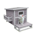2025 Most Popular Outdoor Waterproof Cat House Wood Plastic Material with Custom Logo Animal Pattern for Dogs Small Animals