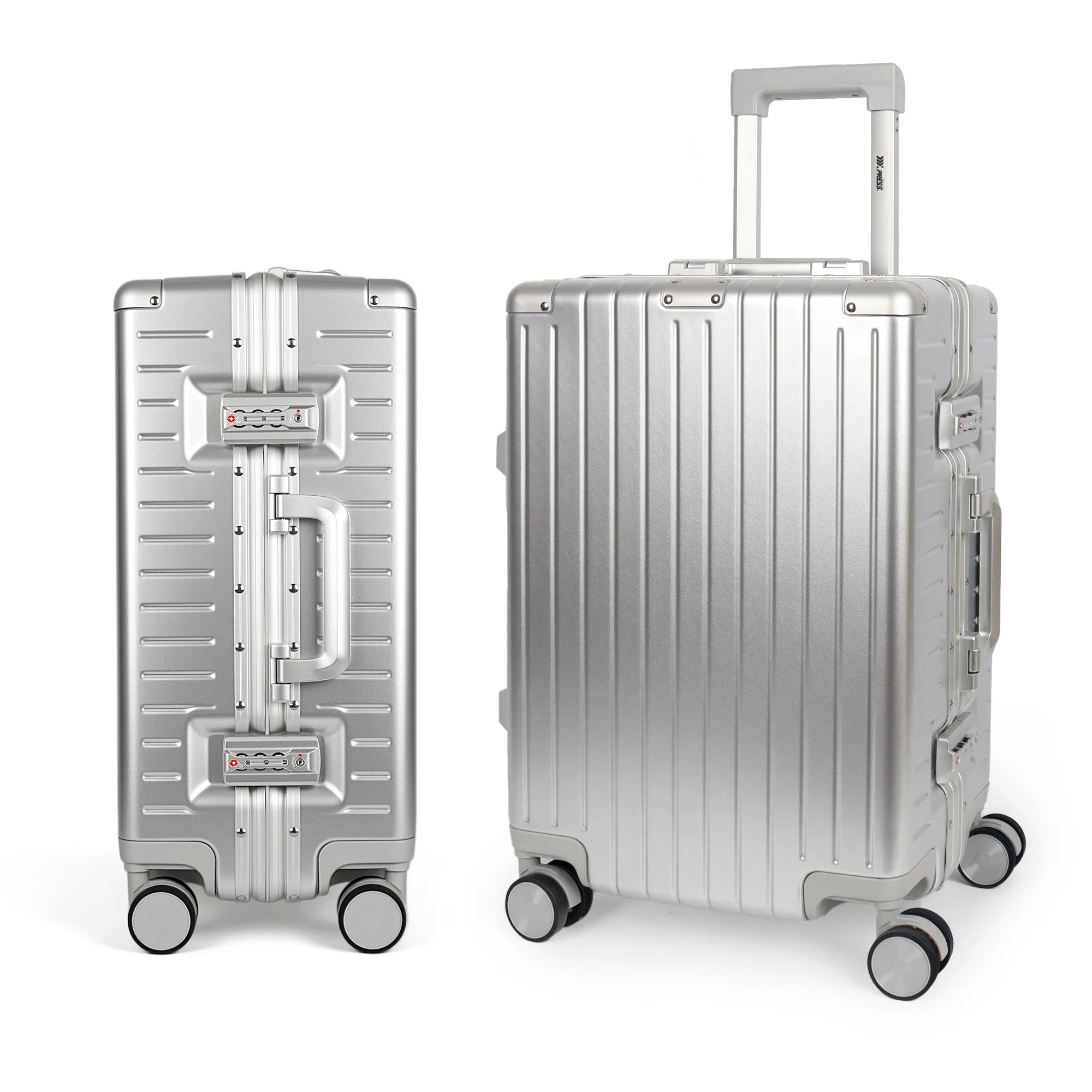 Trolley Aluminum Frame Luggage 20" Carry On Luggage & 28" Checked Luggage PC+ABS Suitcases Carry-On Cabin Suitcase with TSA Lock
