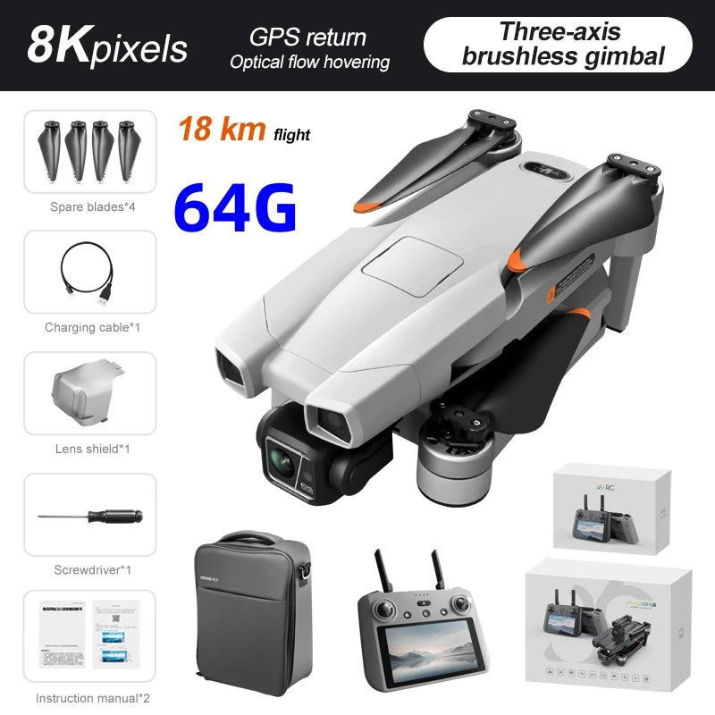 AE86 PRO MAX GPS Drone 5G FPV WiFi 3-Axis Gimbal Professional 4K HD ESC Camera Flight 28 Minute Brushless RC Quadcopter