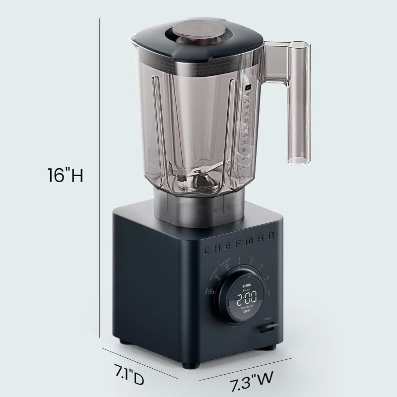Chefman Obliterator 48 oz Countertop Blender for Smoothies, 1380W Motor to Crush Ice, Nuts, Fruit, Includes 20 oz Travel Jar