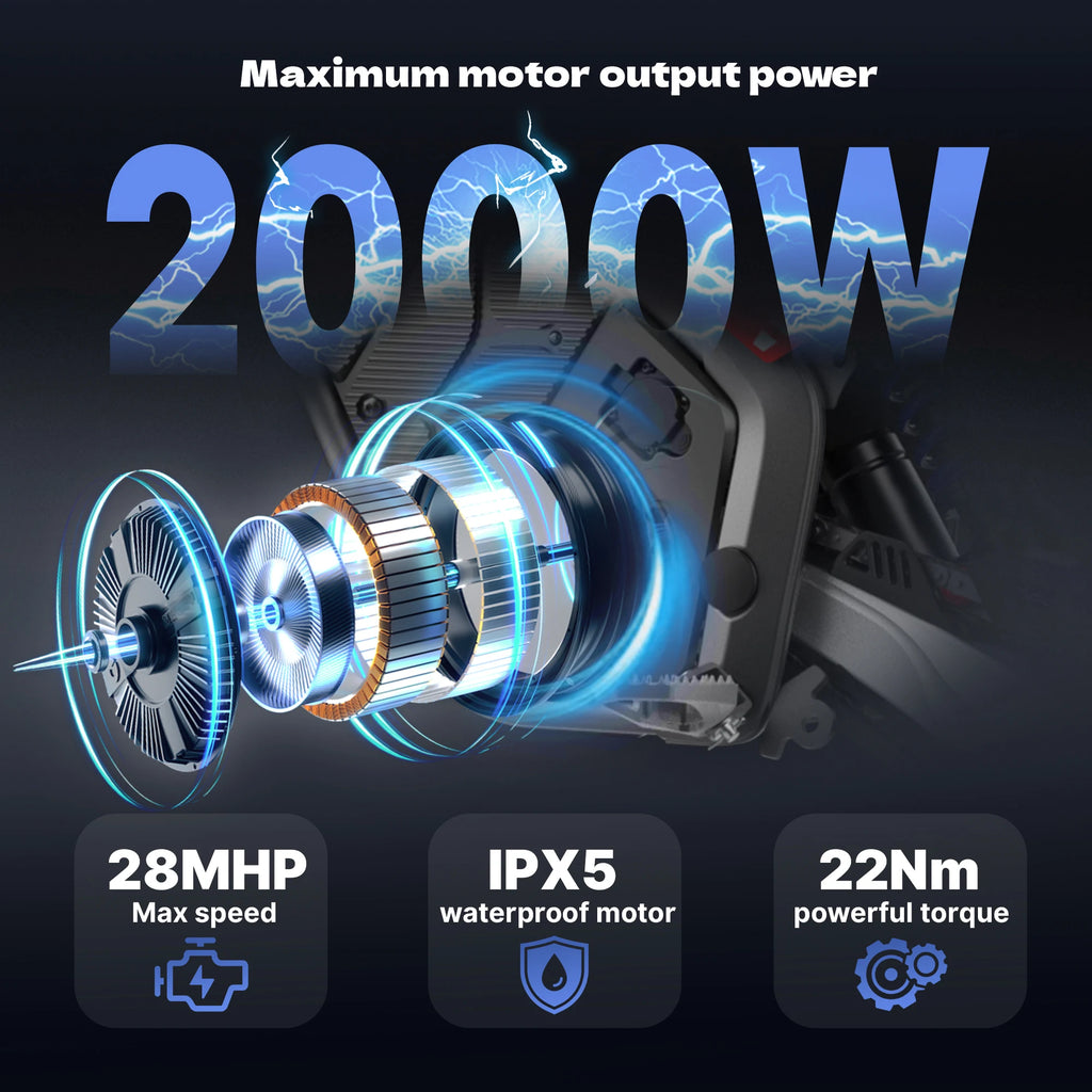 RFN Warrior Younth SX-E2 Electric Dirt Bike - MAX 2000W Powerful  Motor - 28 mph Top Speed | 12"/10" Off-Road Tires With 26-Mile