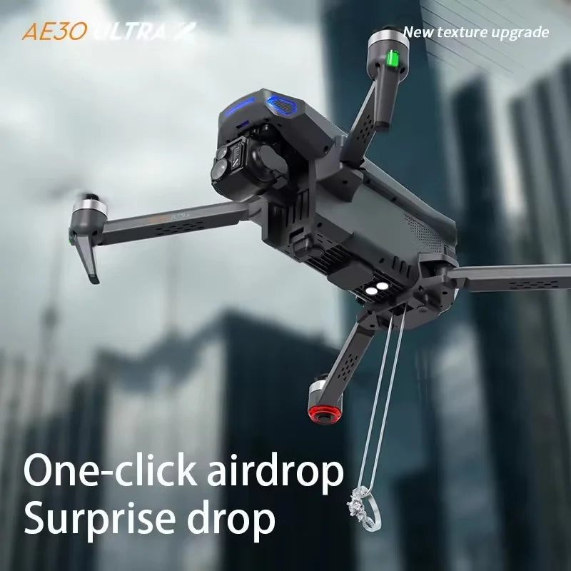 AE30 GPS Drone 8K Profession HD Camera 3-axis Gimbal Brushless Laser Obstacle Avoidance Airdrop With Large Screen Quadcopte Toys