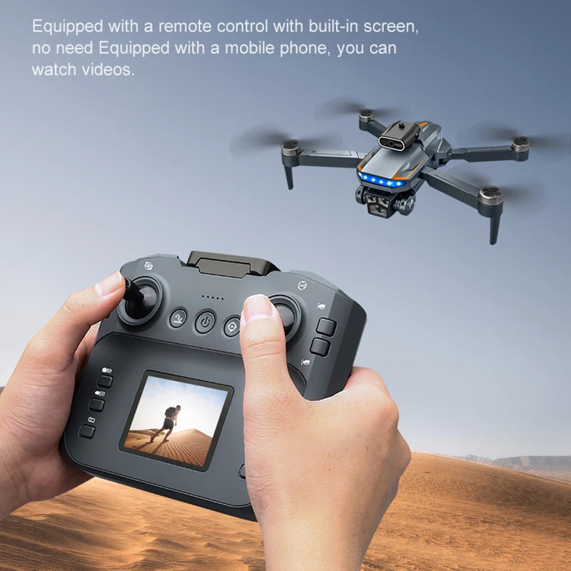 P18 Drone with 8K Camera 4.5 Inch Screen Remote Control Brushless Motor Obstacle Avoidance Foldable Quadcopter for Beginner