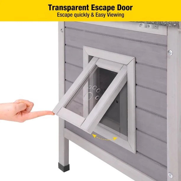 2025 Most Popular Outdoor Waterproof Cat House Wood Plastic Material with Custom Logo Animal Pattern for Dogs Small Animals