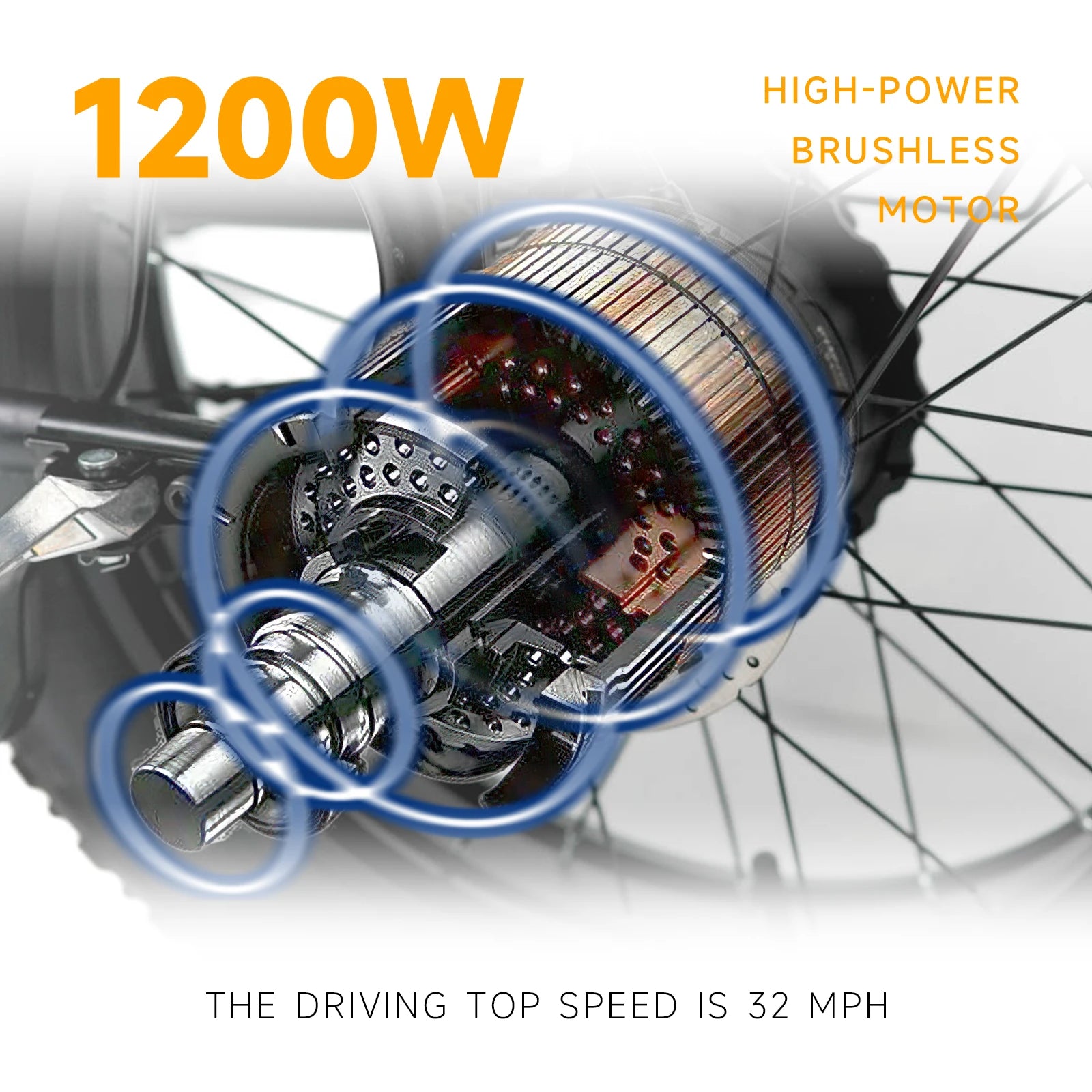 20" Electric Motorcycles Mountain fat tire E Bike for Adults, 1200W Peak Motor Ebike 28Mph 35Miles 48V 15.6AH Electric Bicycle