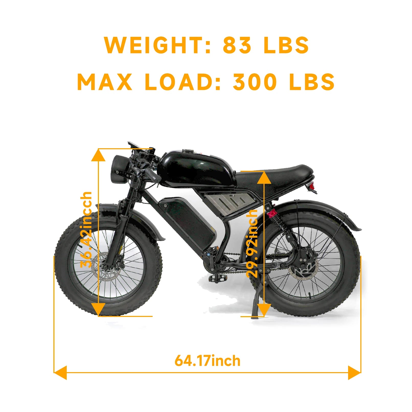 20" Electric Motorcycles Mountain fat tire E Bike for Adults, 1200W Peak Motor Ebike 28Mph 35Miles 48V 15.6AH Electric Bicycle