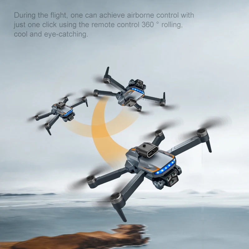 P18 Drone with 8K Camera 4.5 Inch Screen Remote Control Brushless Motor Obstacle Avoidance Foldable Quadcopter for Beginner