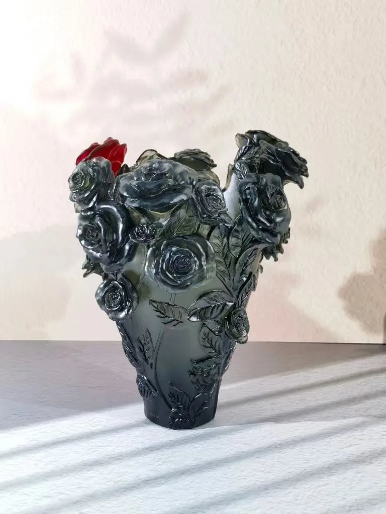H23 crystal rose vase