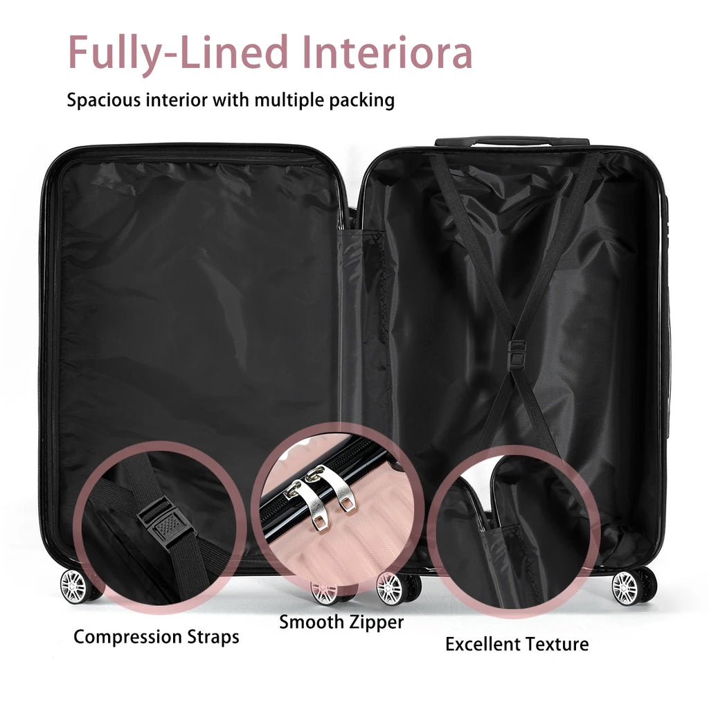 4-piece suitcase set, large capacity, family trip, business, home storage, birthday gifts, Valentine's Day gifts