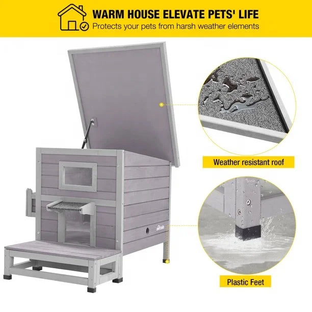 2025 Most Popular Outdoor Waterproof Cat House Wood Plastic Material with Custom Logo Animal Pattern for Dogs Small Animals