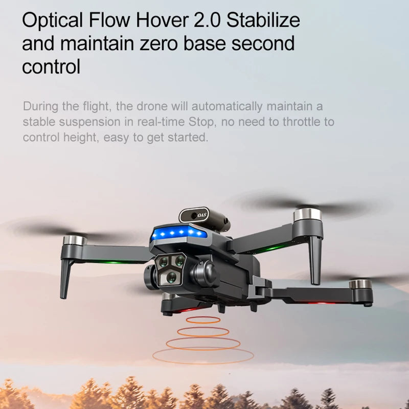P18 Drone with 8K Camera 4.5 Inch Screen Remote Control Brushless Motor Obstacle Avoidance Foldable Quadcopter for Beginner