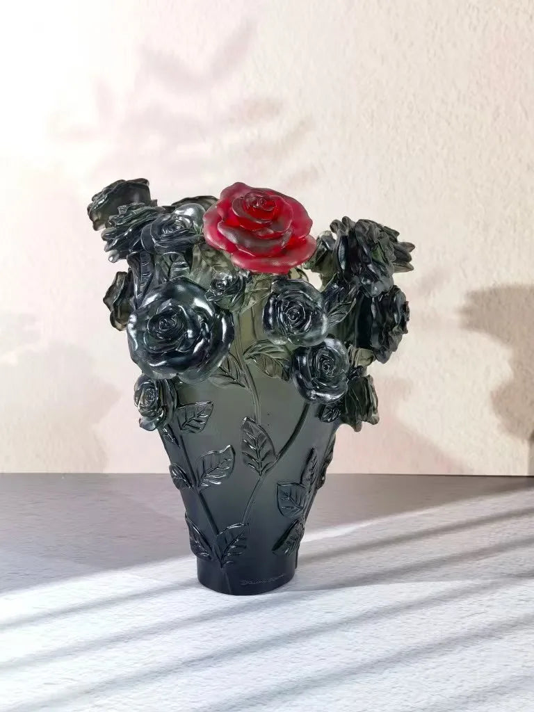 H23 crystal rose vase