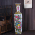 New Chinese-style pastel landscape floor-to-ceiling large vase home furnishing  ceramic flower arrangement decorations
