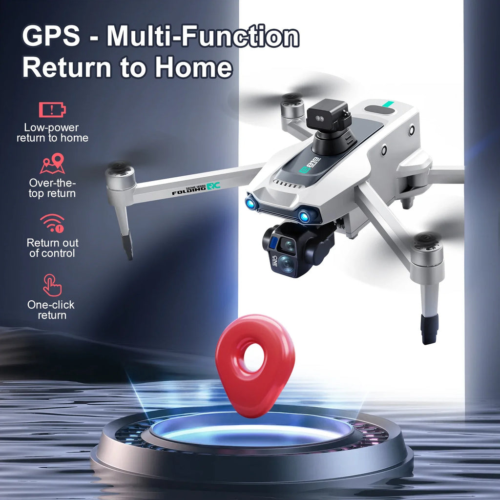 S819 Professional Drone 5g Digital Laser OAS 2.7k HD Lens 3-axis Gimbal 5-inch Screen Remote Control Can Mini Airdrop Drone