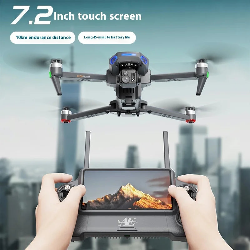 AE30 GPS Drone 8K Profession HD Camera 3-axis Gimbal Brushless Laser Obstacle Avoidance Airdrop With Large Screen Quadcopte Toys